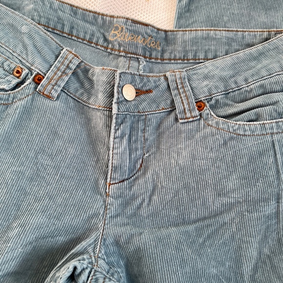 Y2K Bluenotes Pants Blue Corduroy Flare Size 9 Low Rise Grunge Punk Rave - Picture 5 of 9